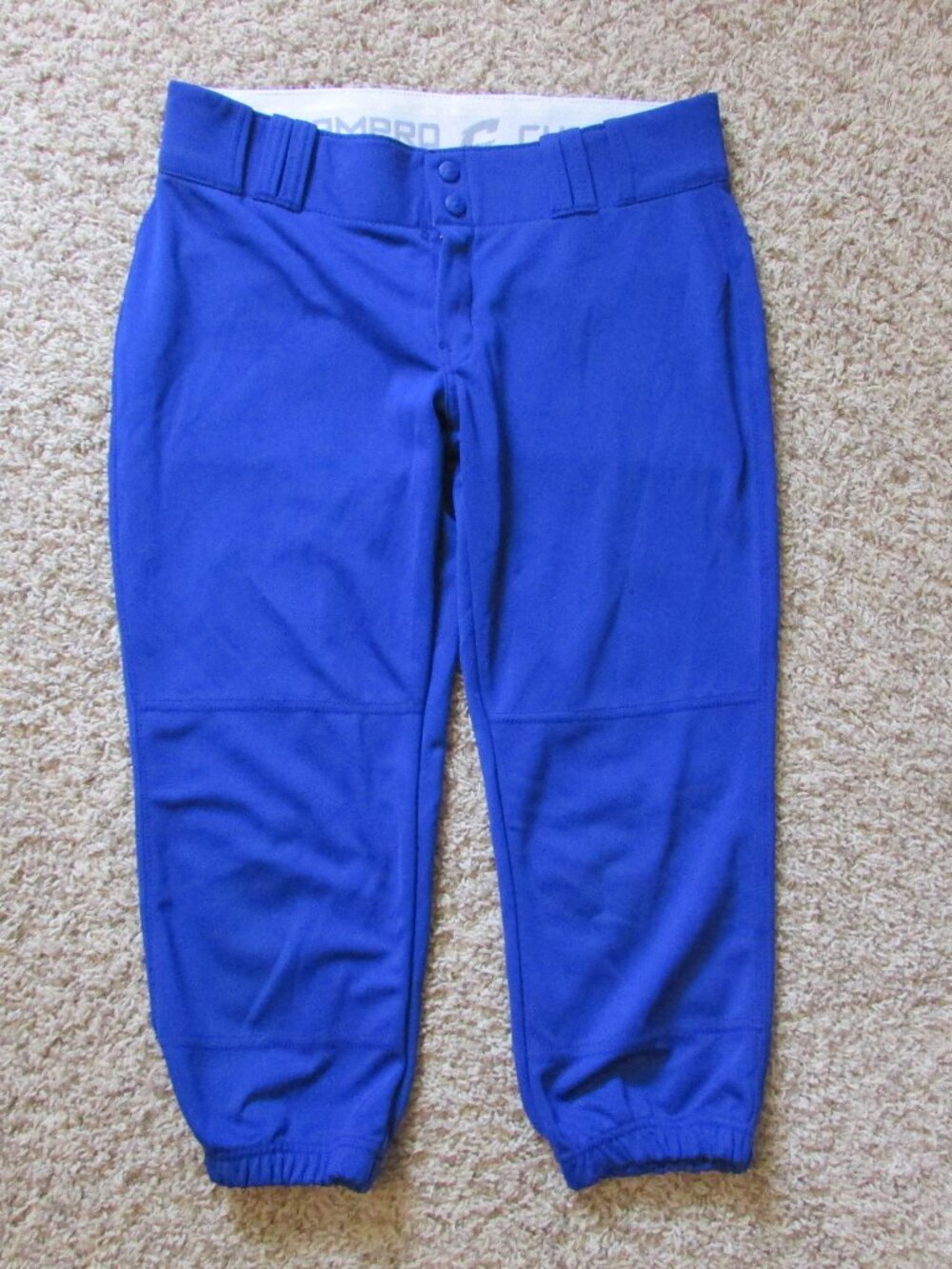 NWOT Champro Womans Large Royal Blue Softball Baseball Pants Capri Zip Fly